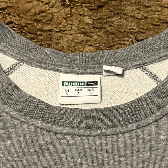 Puma Small Logo Arm Pocket Crewneck Sweatshirt Grey Small - Picture 5 of 5